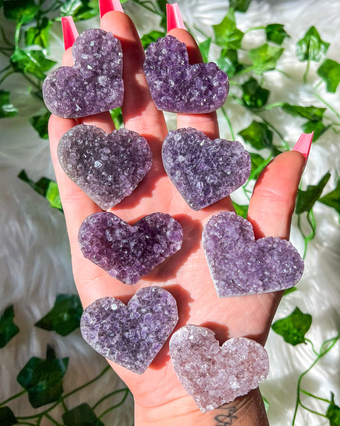 Amethyst Druzy Heart Cluster