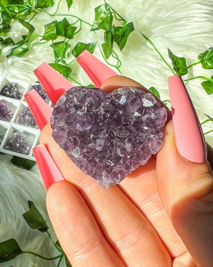 Amethyst Druzy Heart Cluster