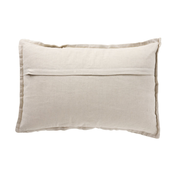 Anais Embroidered Linen Cushion Natural 40x60cm