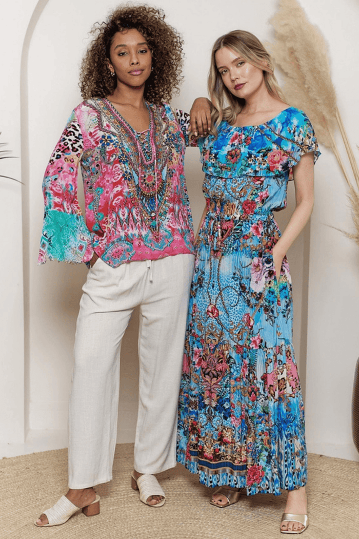 Angel Eye 1225 Kaleidoscope Viscose Crepe Blouse - Dotique
