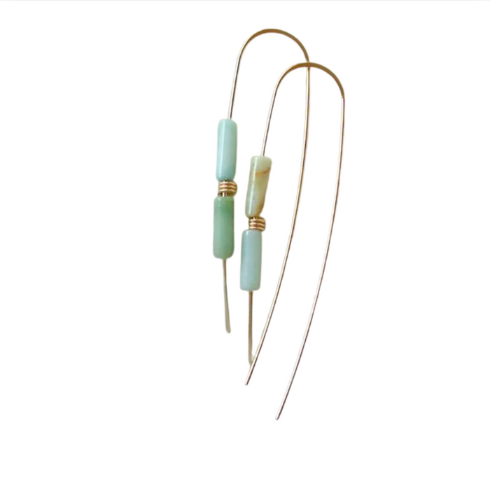 Aquamarine Gemstone Threader Earrings