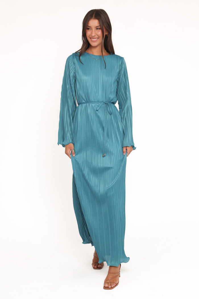 Petal and Pup USA DRESSES Armena Long Sleeve Maxi Dress - Teal