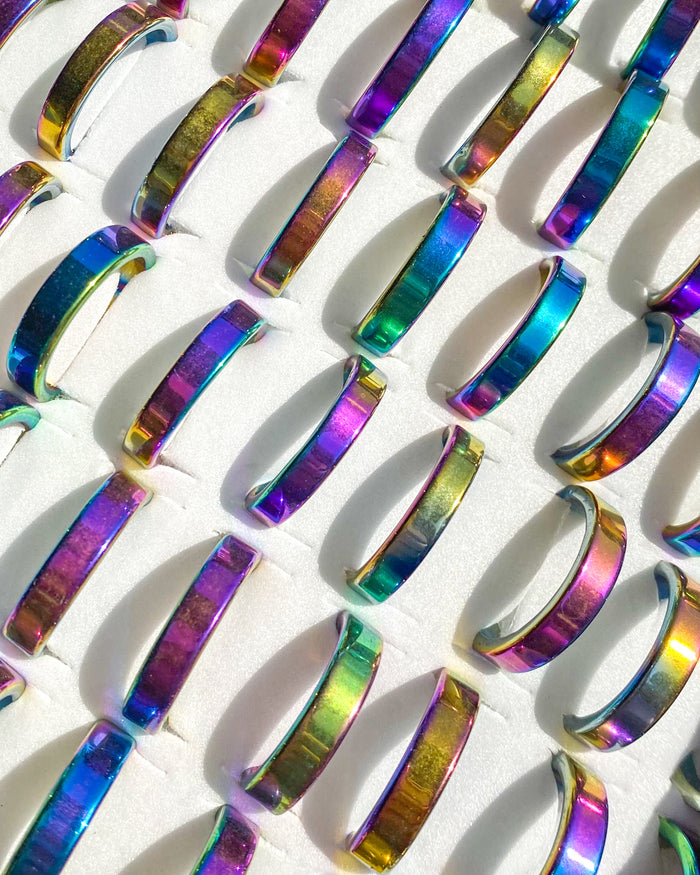 Aura Rainbow Hematite Ring