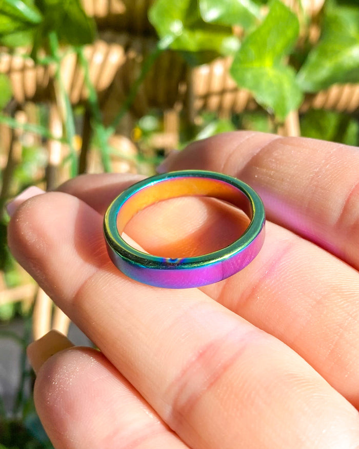 Aura Rainbow Hematite Ring