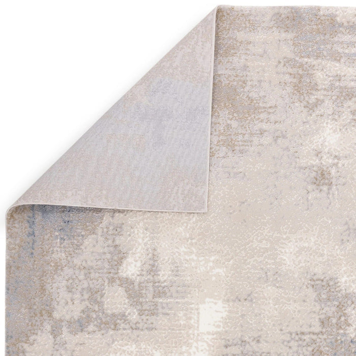 Aveline Metallic Cream, Grey & Blue Abstract Rug
