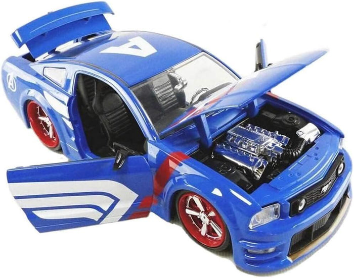 Avengers: 2006 Ford Mustang GT w/ Captain America Hollywood Rides 1:24 Scale Die Cast Vehicle