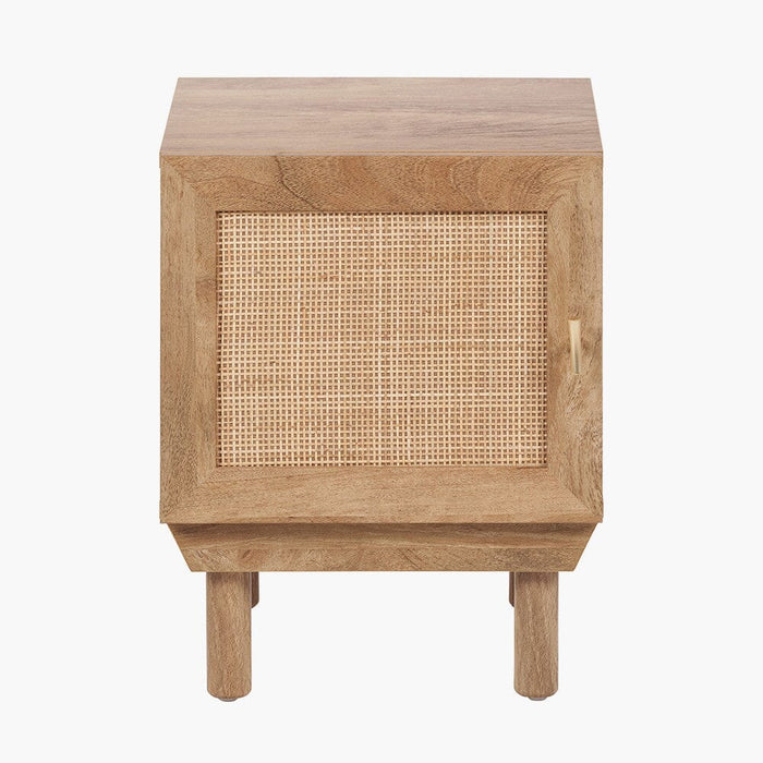 Averso Natural Rattan 1 Door Bedside Table Furniture