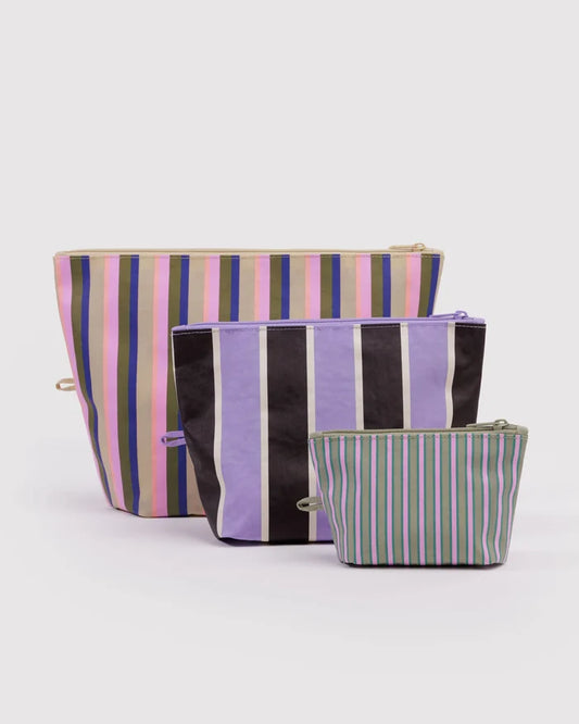 BAGGU GO POUCH SET-CANDY SHOP STRIPES