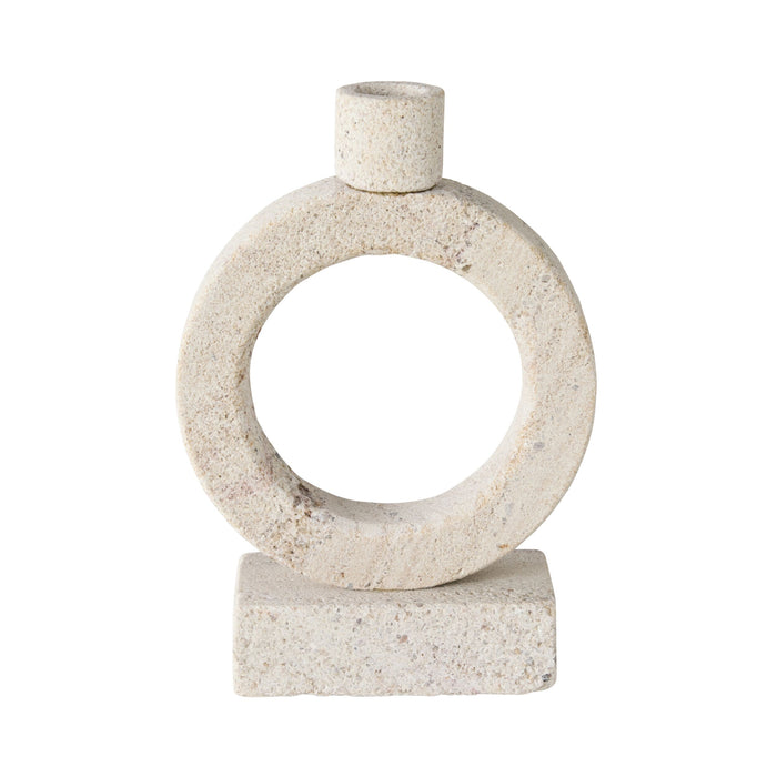 Beige Marble Orb Candle Holder Medium