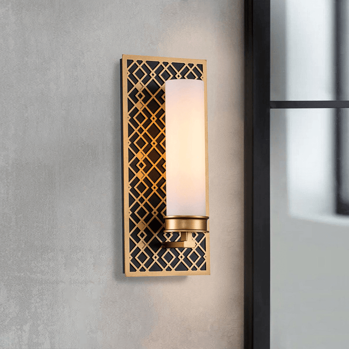 Belgrave Gold Diamond Pattern Wall Light Lighting