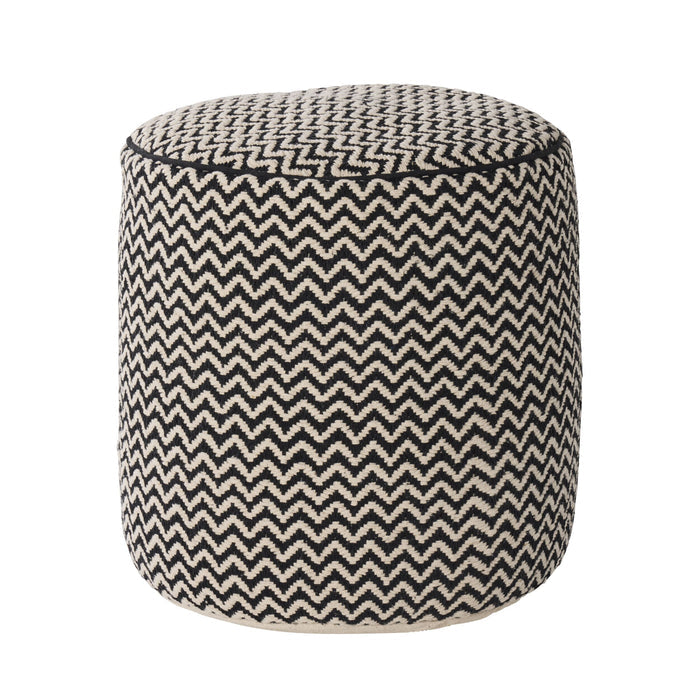 Bellevue Chevron Round Pouf