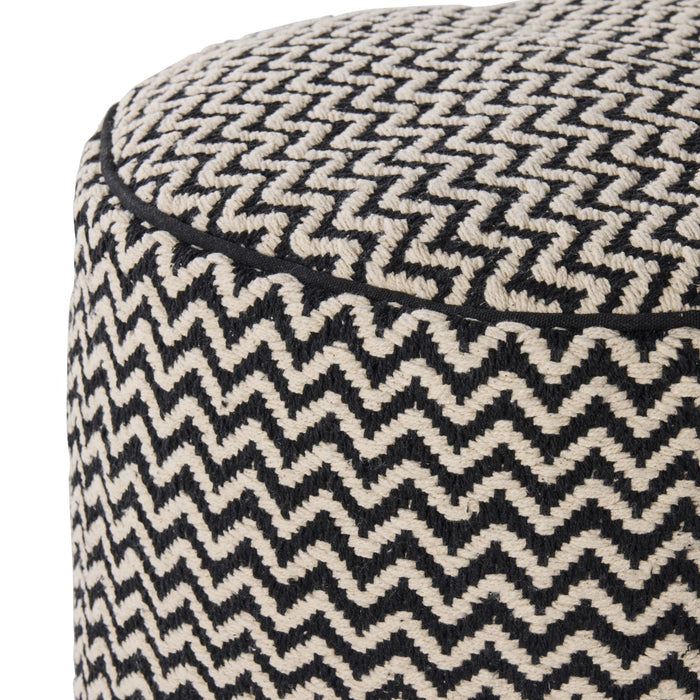 Bellevue Chevron Round Pouf