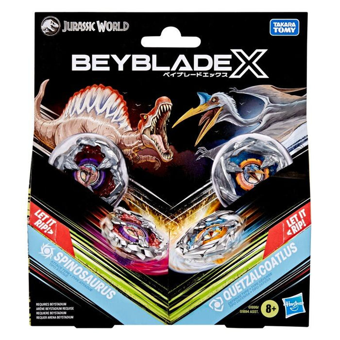 Beyblade X Jurassic World Spinosaurus Attack Type vs Quetzalcoatlus Defence Type Beyblade Two Pack
