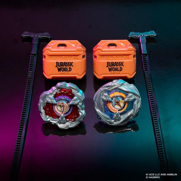 Beyblade X Jurassic World Spinosaurus Attack Type vs Quetzalcoatlus Defence Type Beyblade Two Pack