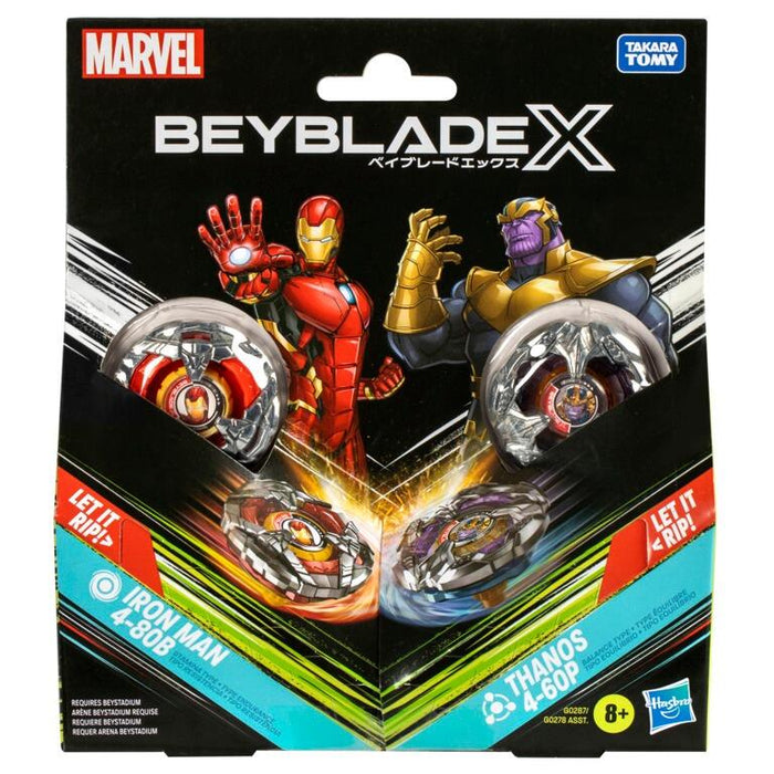 Beyblade X Marvel Iron Man 4-80B vs Thanos 4-60B Multipack