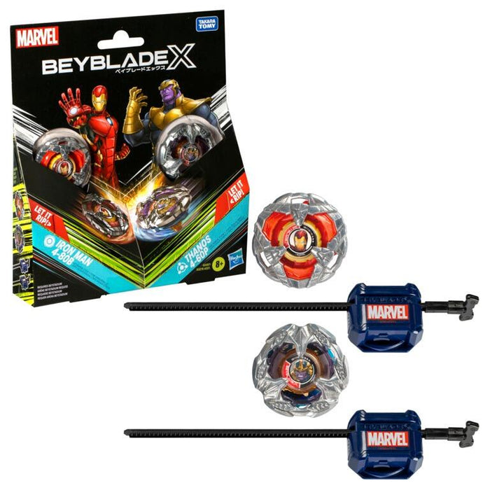 Beyblade X Marvel Iron Man 4-80B vs Thanos 4-60B Multipack