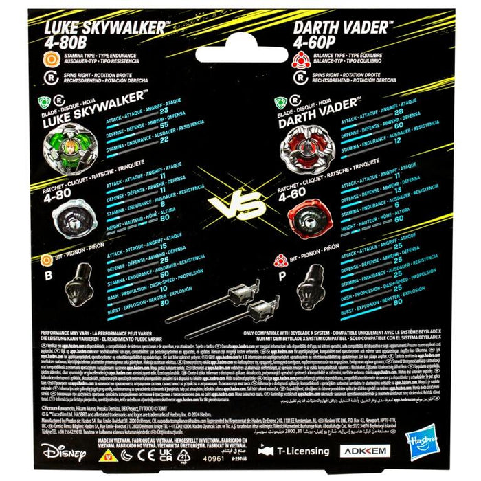 Beyblade X Star Wars - Luke Skywalker 4-80B vs Darth Vader 4-60B Multipack