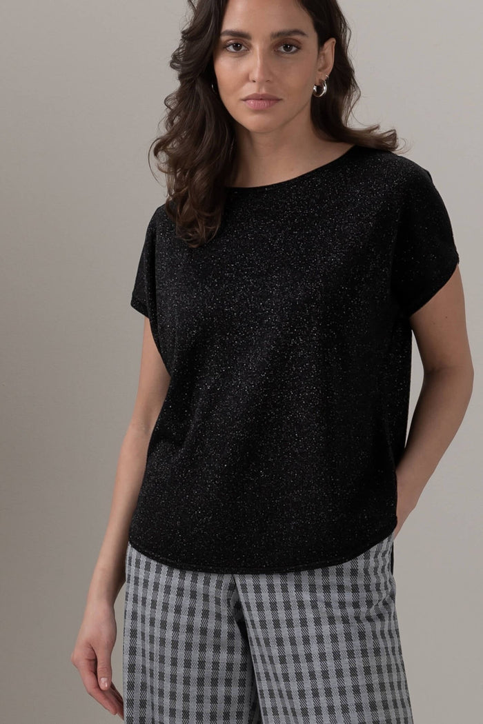 Bianca 28015 Black Sparkle Top - Dotique