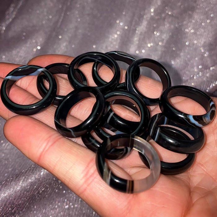 Black Agate Rings