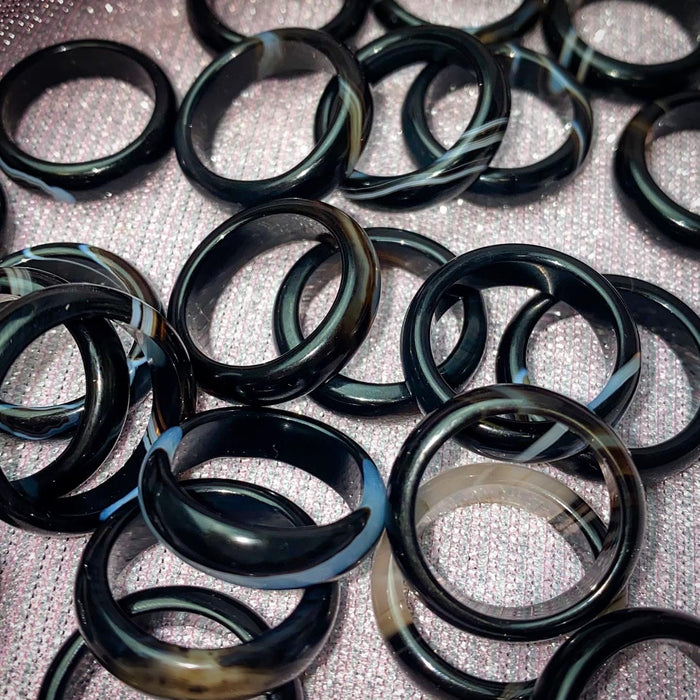 Black Agate Rings