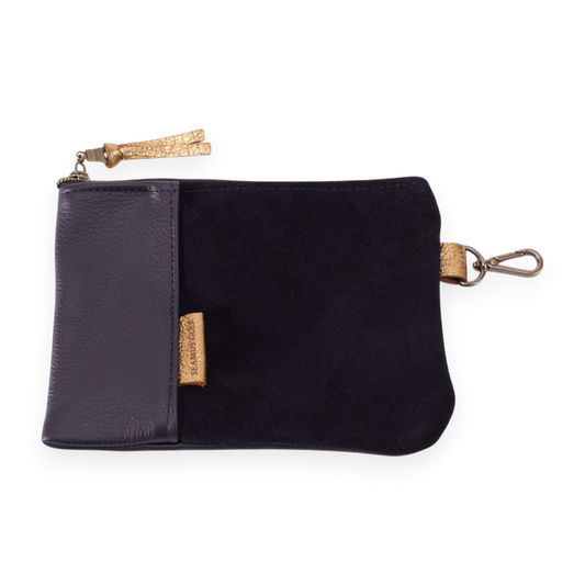 Black Tribeca Zippered Pouch