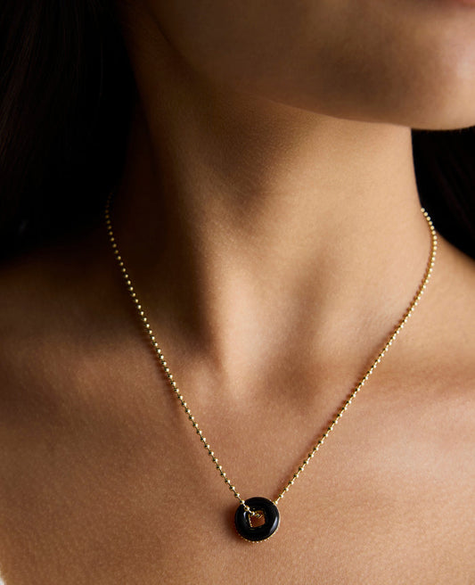 BONBONWHIMS Mental Health Coalition Charm Necklace - Black