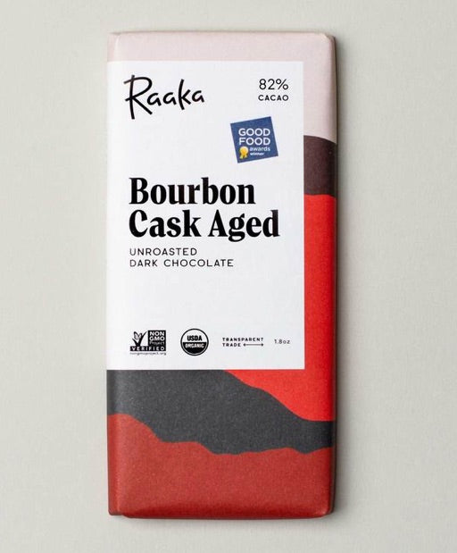 BOURBON CASK AGED UNROASTED DARK CHOCOLATE