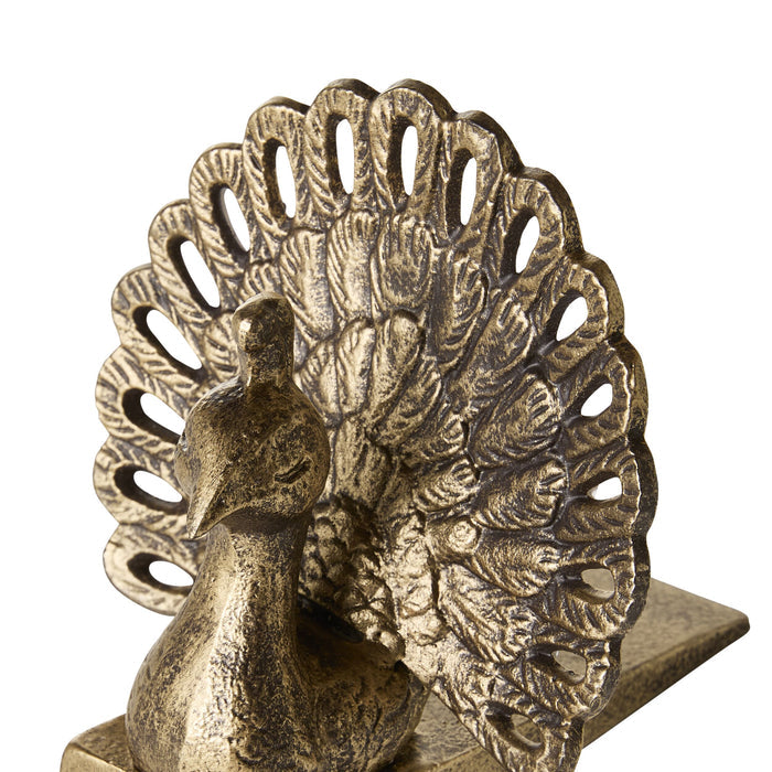 Brass Peacock Door Stop