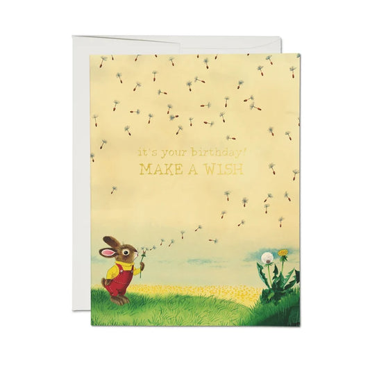 BUNNY AND DANDELION CARD