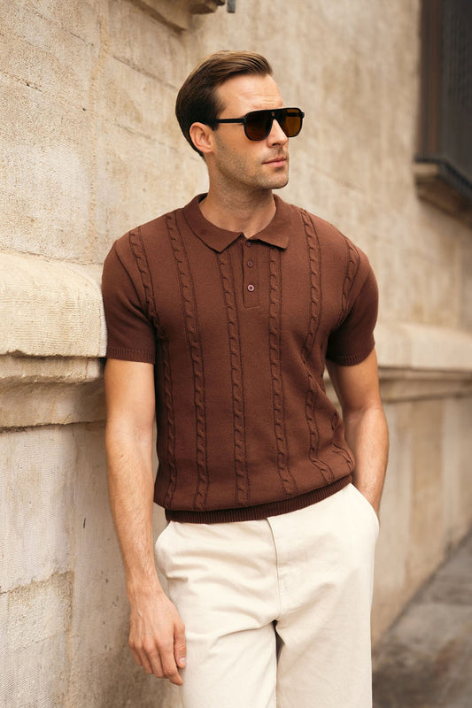 Cable Knit Polo Shirt (MKP-01)