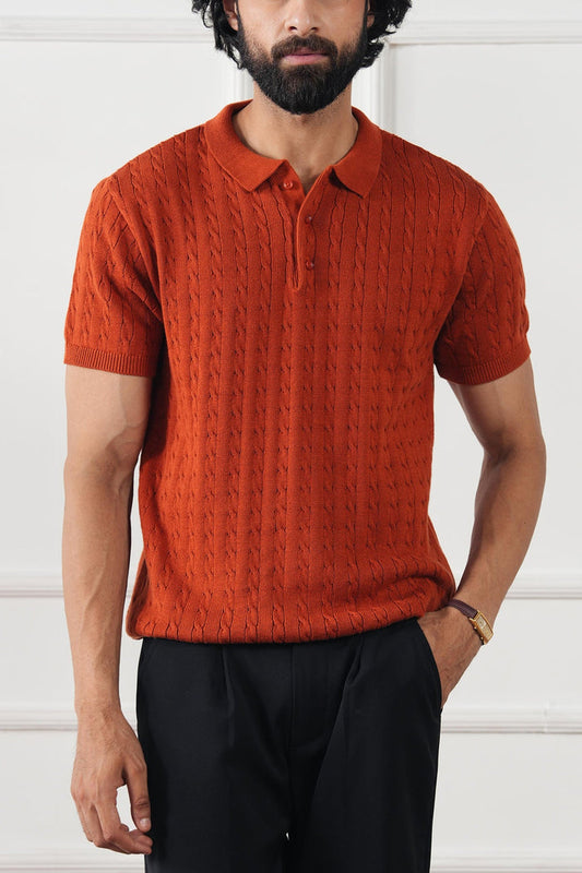 Cable Knit Polo Shirt (MKP-05)
