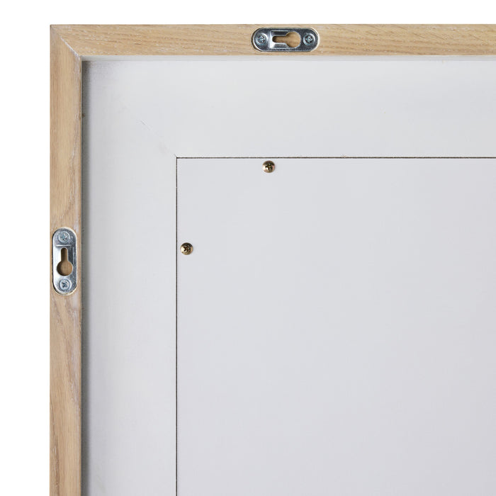 Cannes White Washed Oak & Linen Insert Wall Mirror 100x80cm