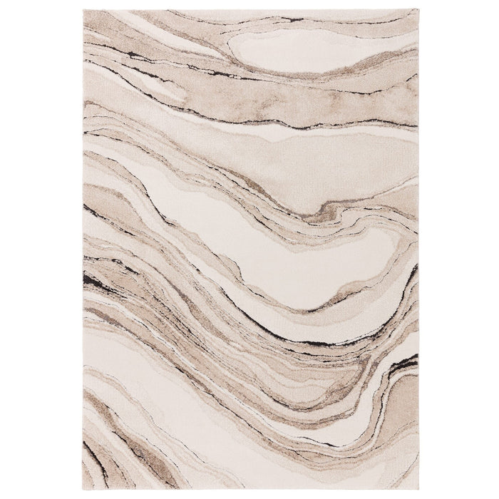 Casoria Cream & Beige Marble Effect Rug