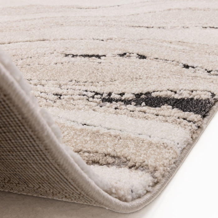 Casoria Cream & Beige Marble Effect Rug