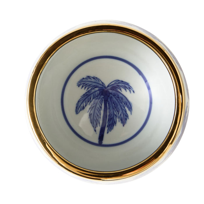 Celadon Sapphire Palm Pet Bowl 15.5cm