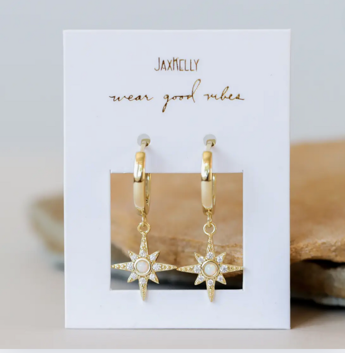 Celestial Starburst Mini Hoop Earrings
