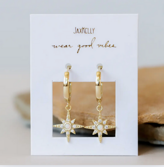 Celestial Starburst Mini Hoop Earrings