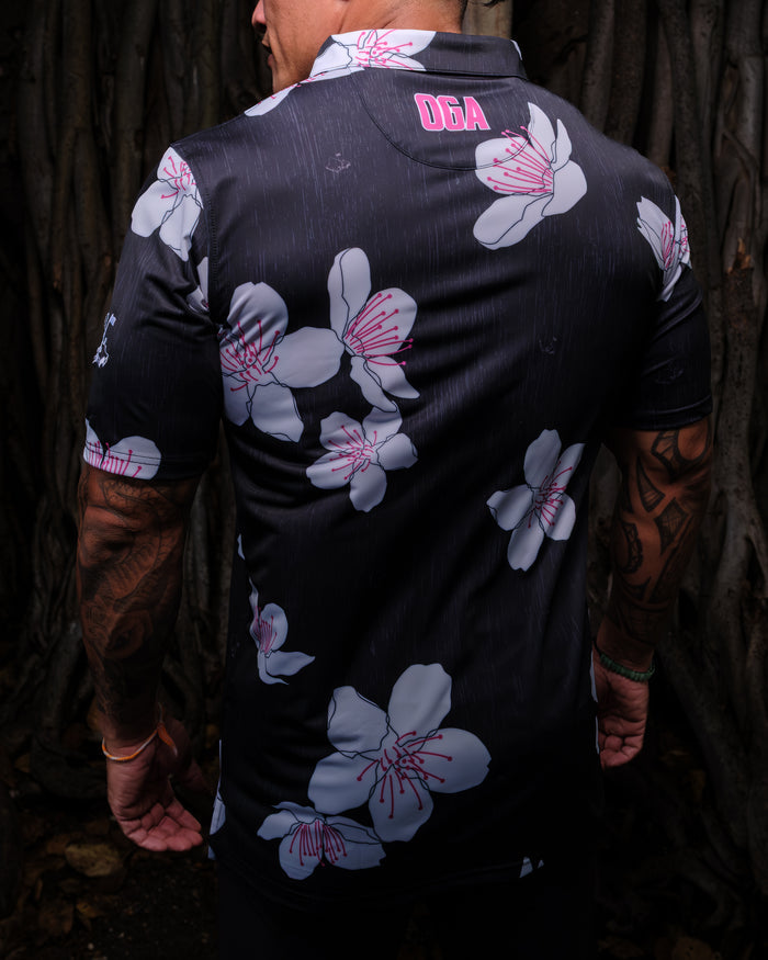 "Cherreh" Sakura Night - OGA Men's Polo - Night / Pink