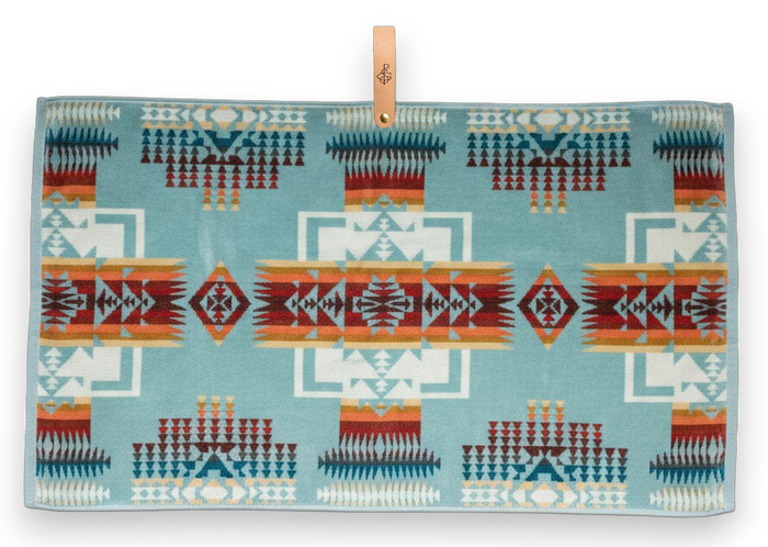 Chief Joseph Aqua Jacquard Golf Towel