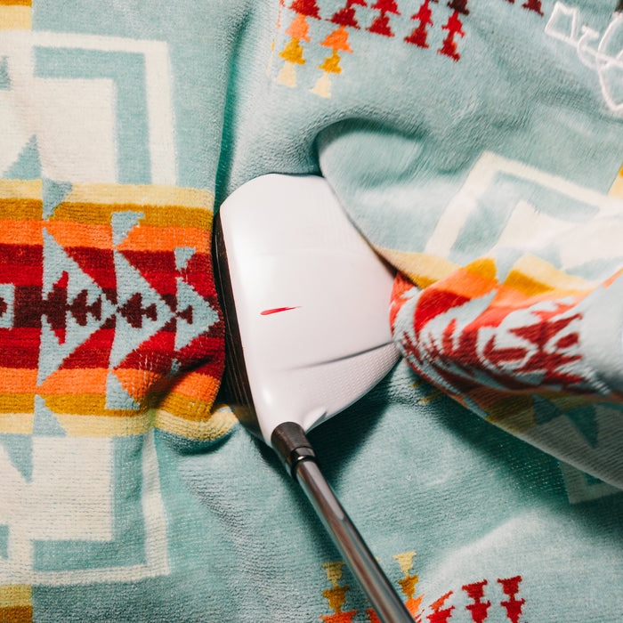 Chief Joseph Aqua Jacquard Golf Towel