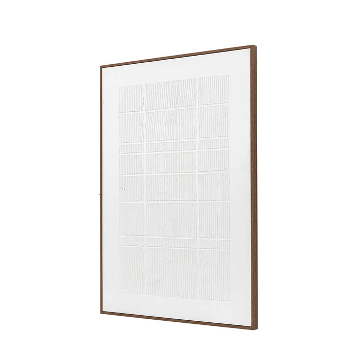 Clarendon White Textured Wooden Framed Canvas Wall Art Accessories