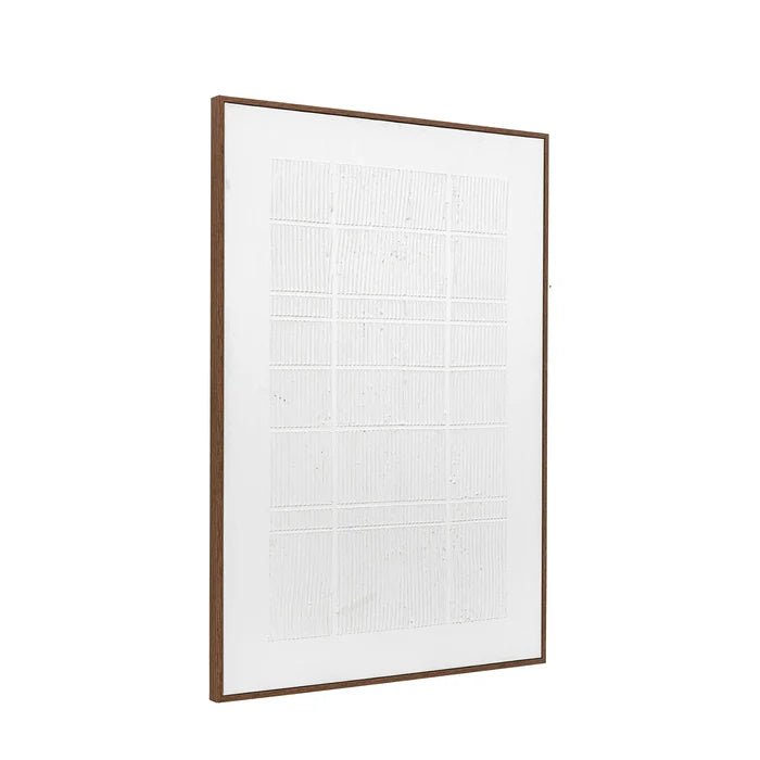 Clarendon White Textured Wooden Framed Canvas Wall Art Accessories