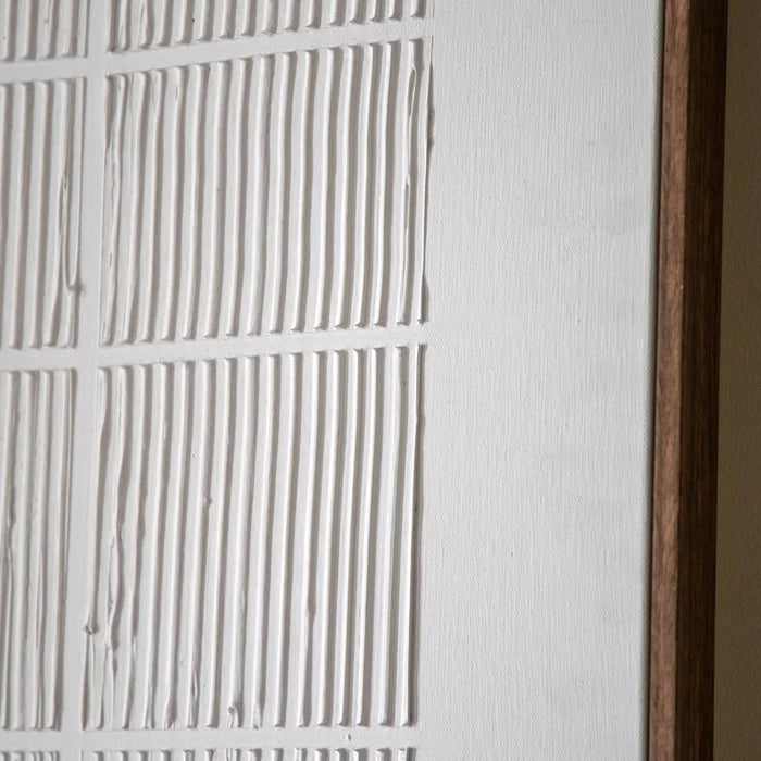 Clarendon White Textured Wooden Framed Canvas Wall Art Accessories