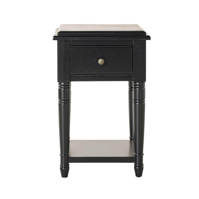 Clover 1 Drawer Bedside Table / Side Table Black