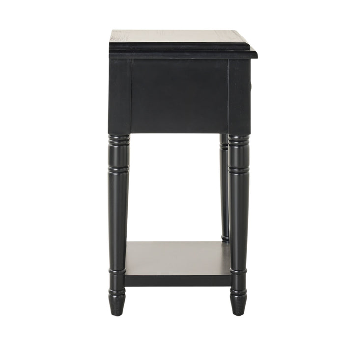 Clover 1 Drawer Bedside Table / Side Table Black