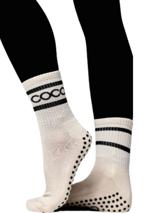 COCO Grip Socks | Cream & Black