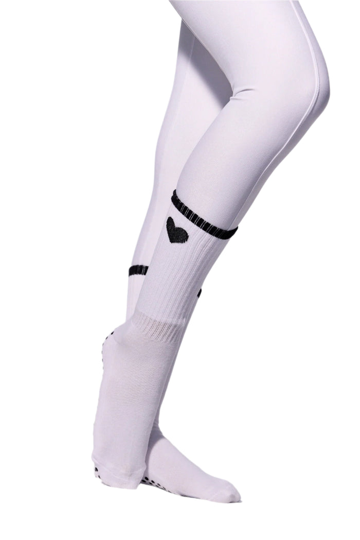 COCO Heart Grip Socks | White & Black