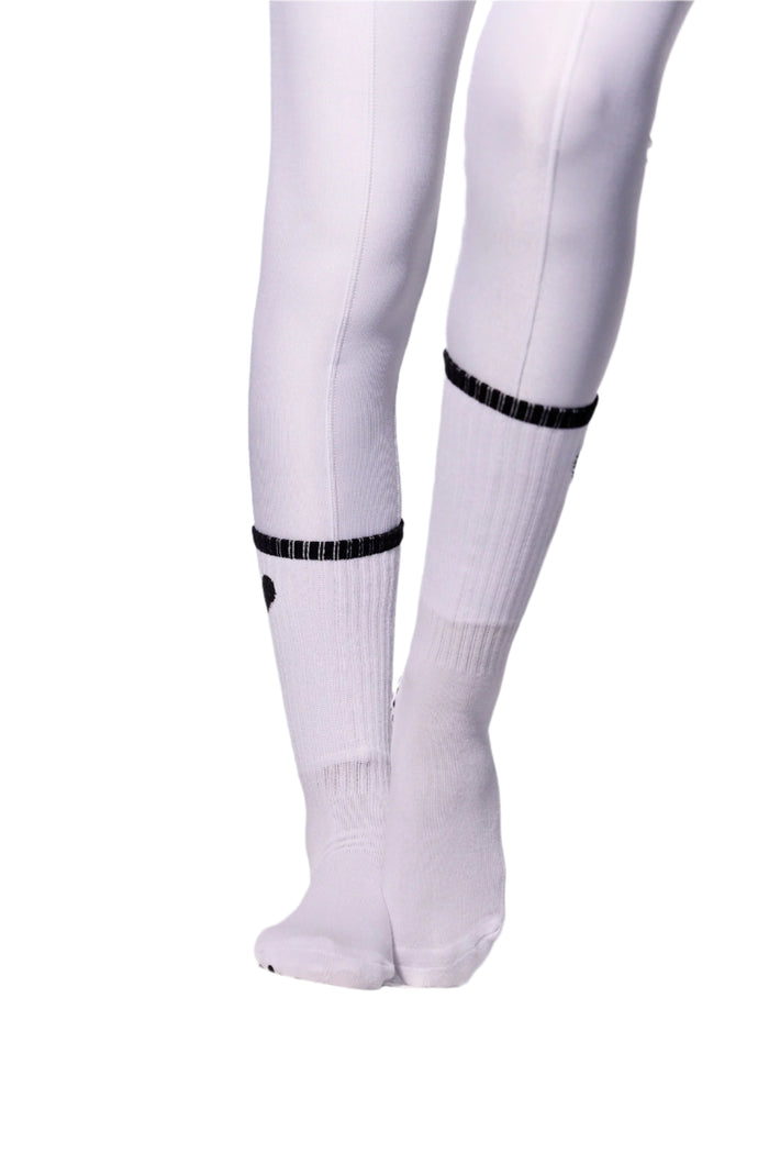 COCO Heart Grip Socks | White & Black