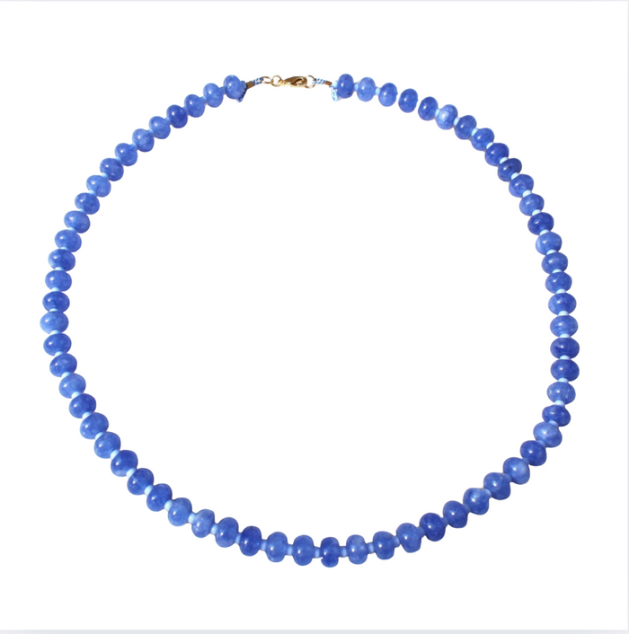 Cornflower Stone Candy Beaded Necklace