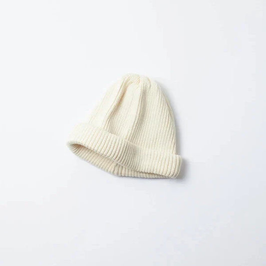 COTTON ROLL UP BEANIE-IVORY